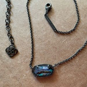 Kendra Scott Blue Stone/Dark Metal Necklace, NWOT